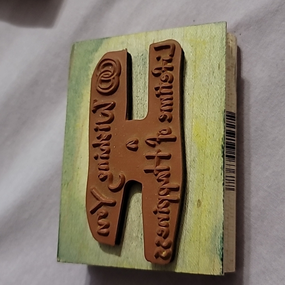 Inkadinkado Wishing You a Lifetime of Happiness Wooden Rubbe… - Picture 2 of 3
